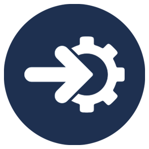 icon of arrow pointing to cog large